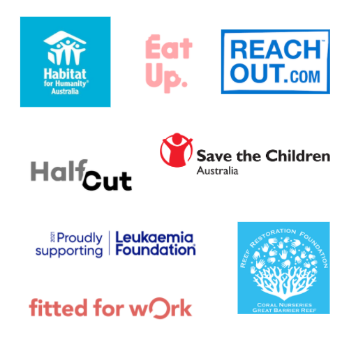 Logos of Round It Down Charity Partners